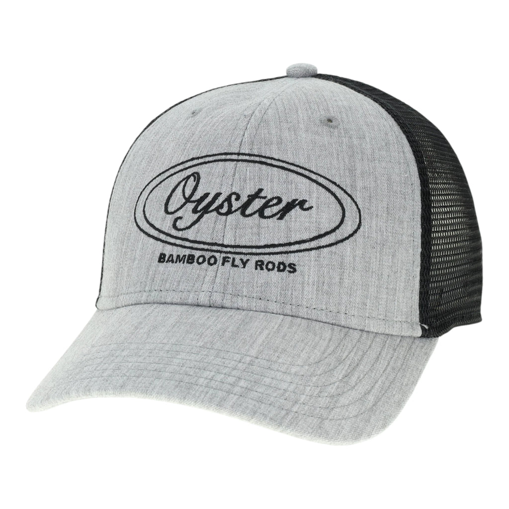 Heather grey Legacy Lo-Pro Trucker Hat with Oyster logo Embroidery