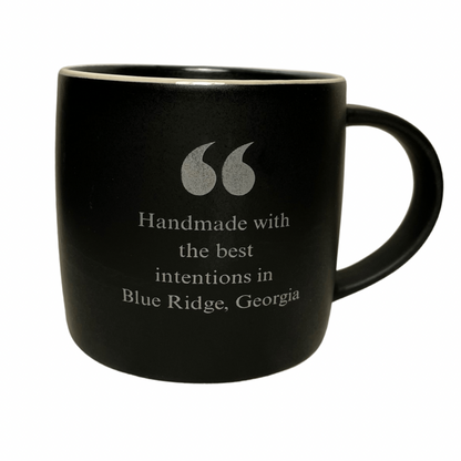 Black Oyster coffee mug 17oz sold in blue ridge georgia with best intentions