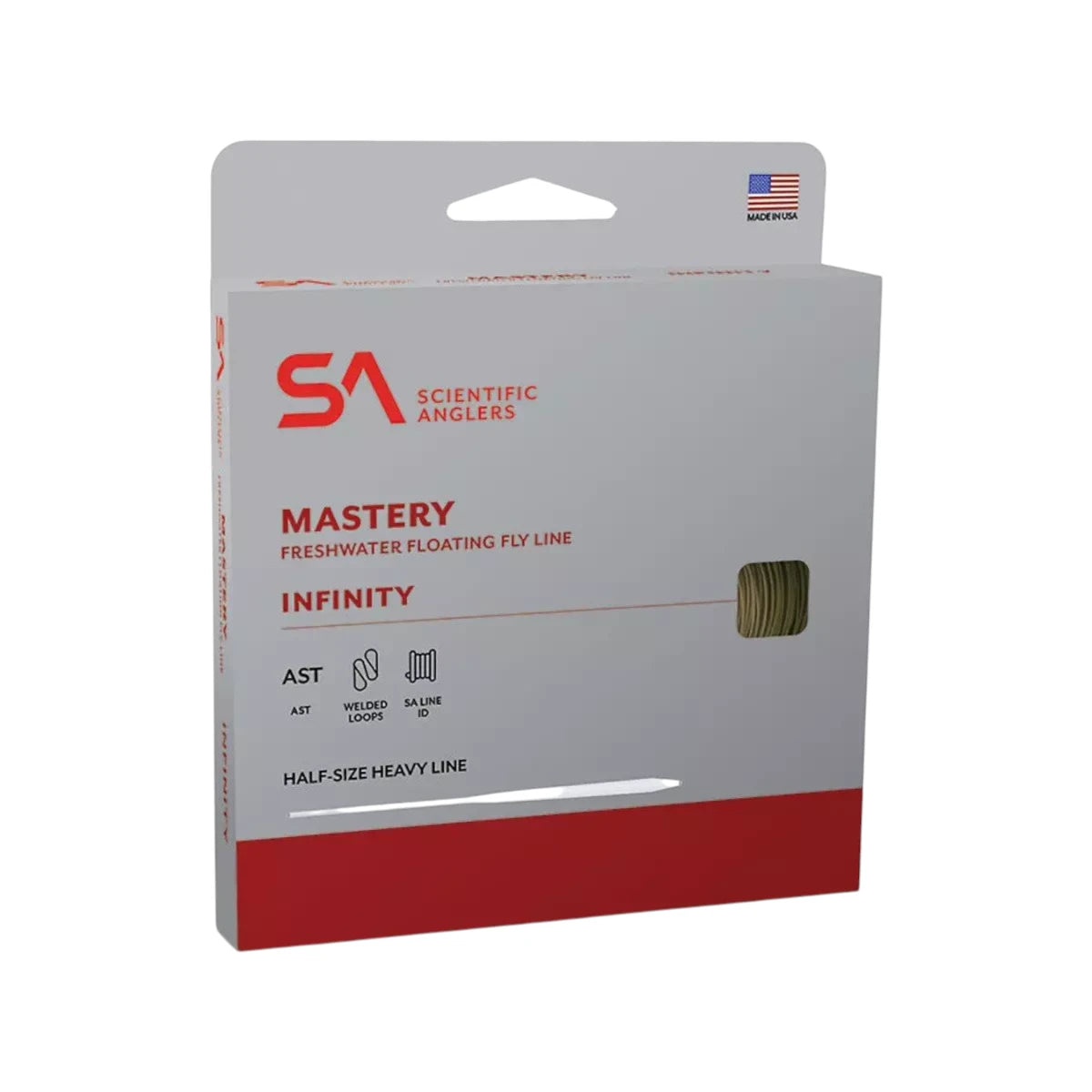 Scientific Anglers Mastery freshwater floating fly line packaging on a white background