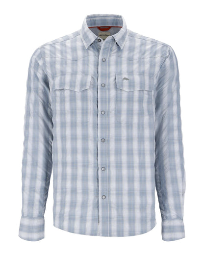 Simms Big Sky Long Sleeve Fishing Shirt in bimini blue plaid.
