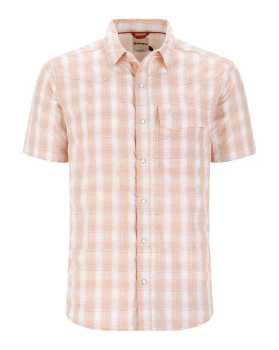 Simms Big Sky short sleeve fishing shirt in white starfish.