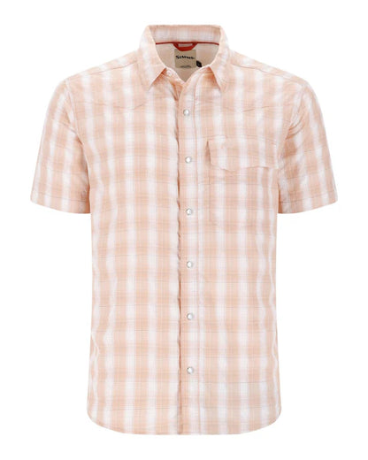 Simms Big Sky short sleeve fishing shirt in white starfish.
