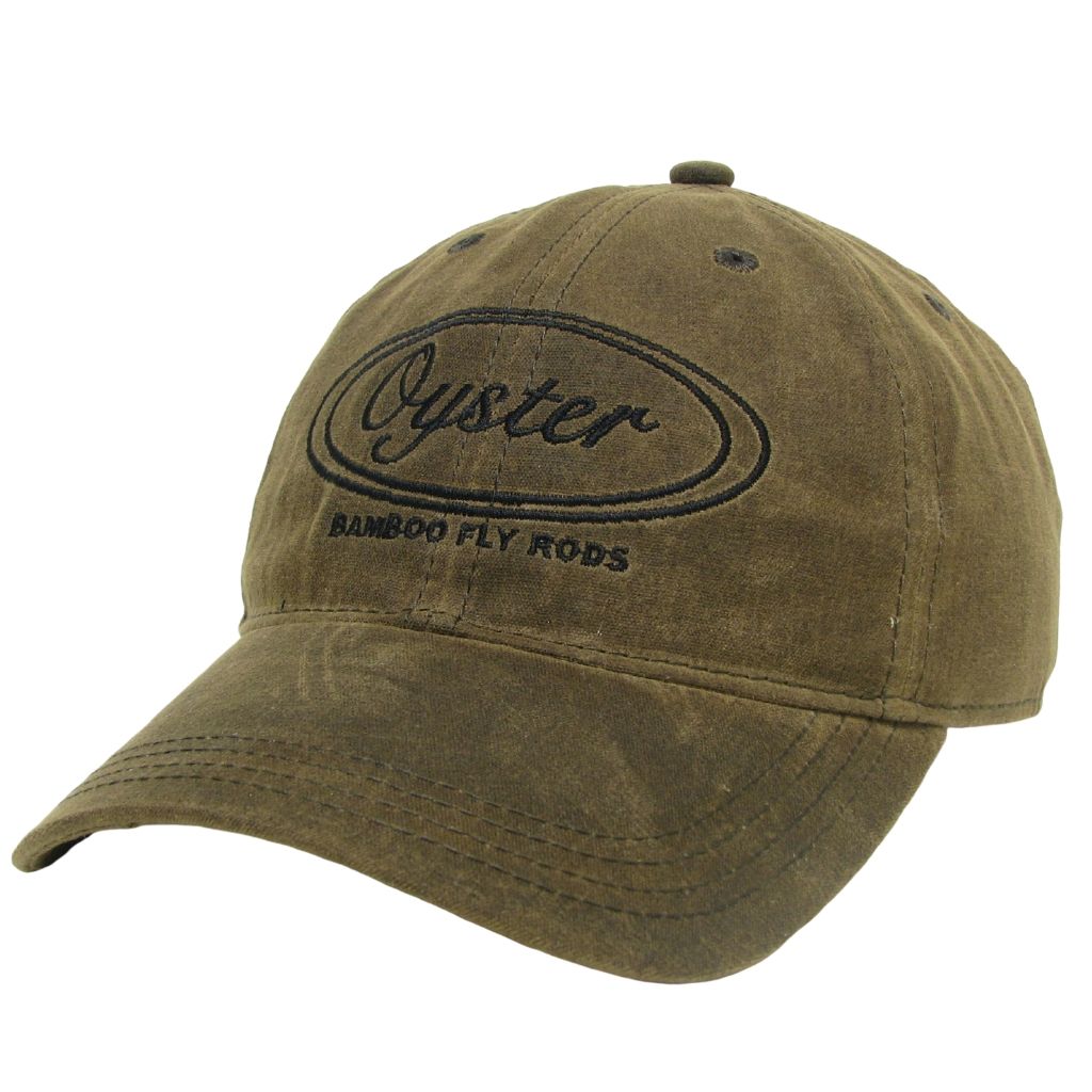 Legacy 6-Panel Hat With Embroidered Oyster Logo - Dark Brown Oil Cloth