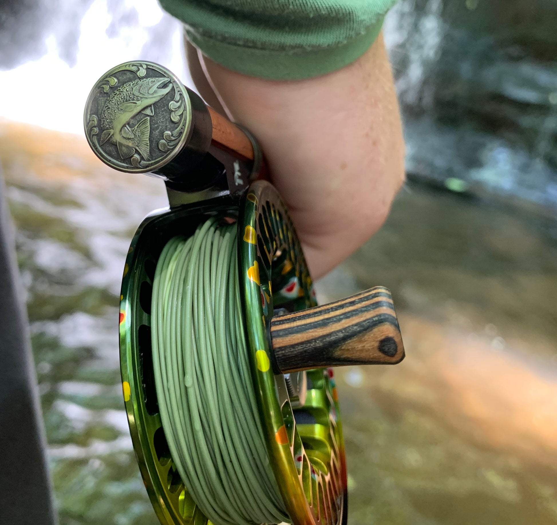 engraved fly fishing reel Hand Engraved Trout by Oyster