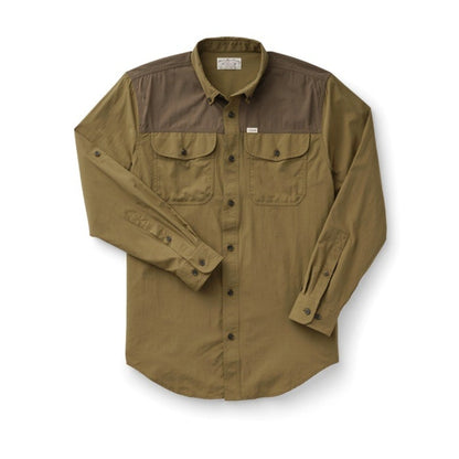Filson sportsman shirt with oyster bamboo fly rod logo for sale 