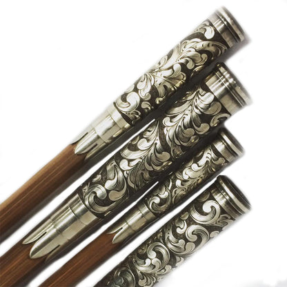 hand engraved oyster bamboo fly rod ferrules