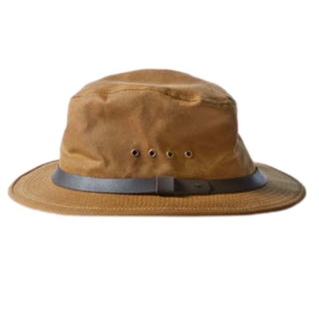 Whiskey Filson Tin Packer Hat Oyster Bamboo Fly Rods