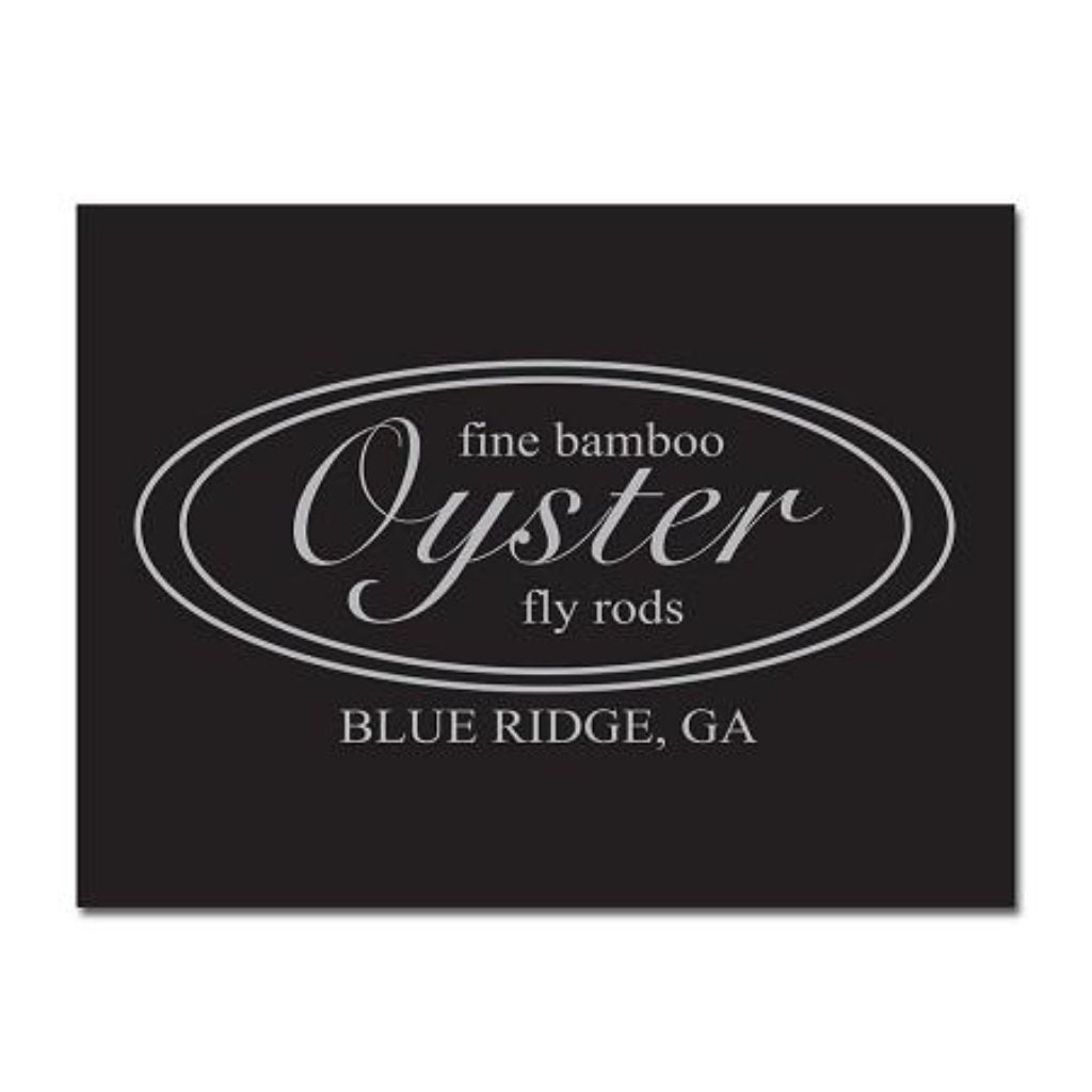 Large tin oyster bamboo fly rods sign