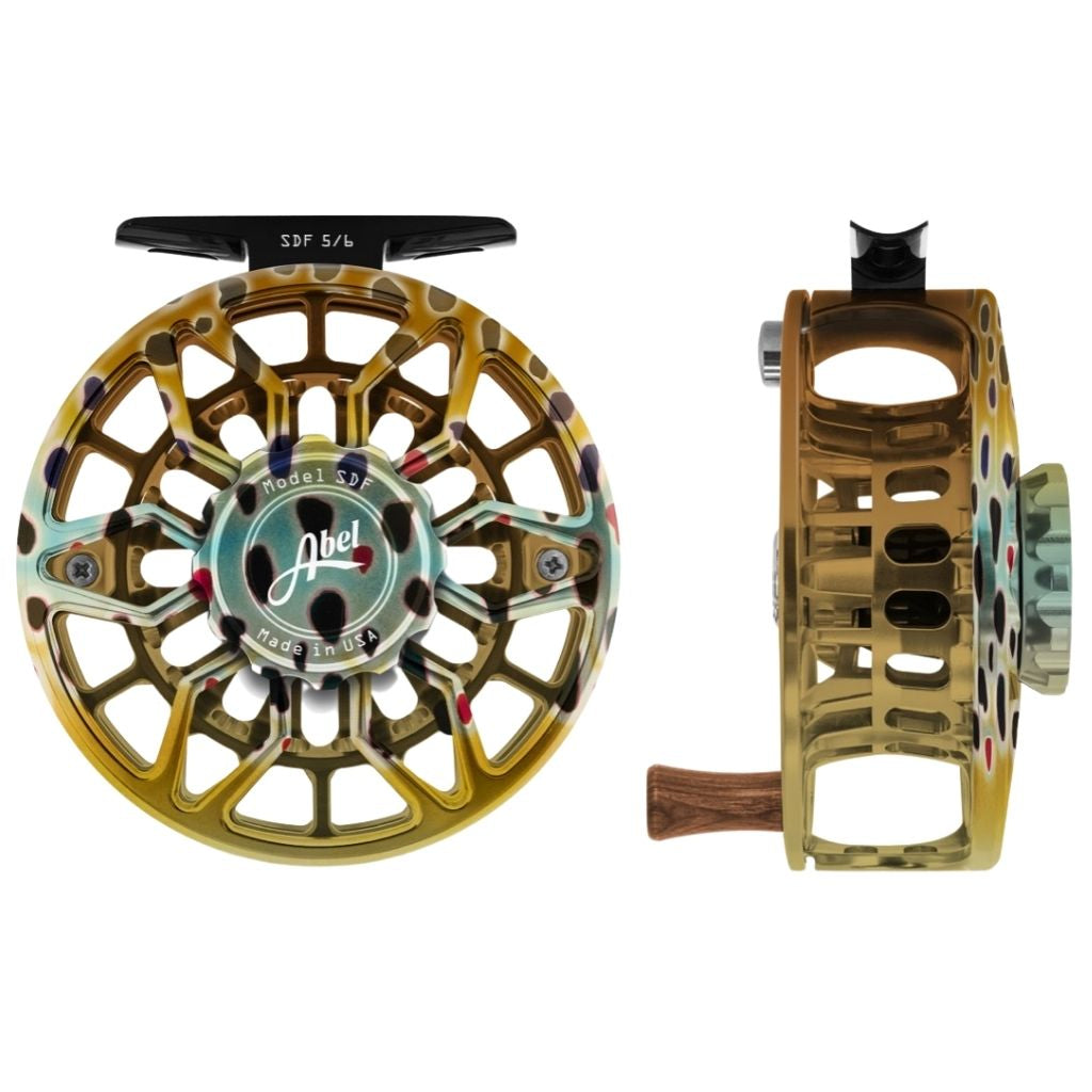 Abel SDF 5/6 Ported Fly Reel with Native Brown Trout