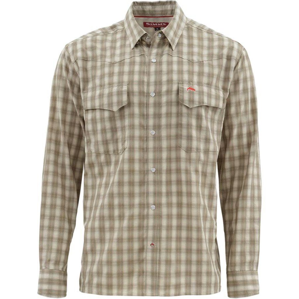 Simms Big Sky Long Sleeve Shirt in canteen plaid.