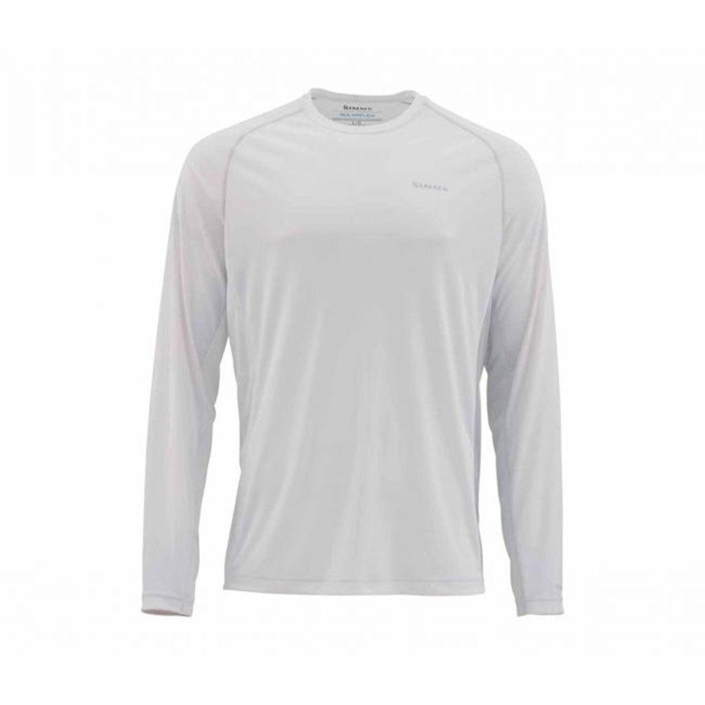 Simms Solarflex crewneck fishing shirt in sterling grey. 