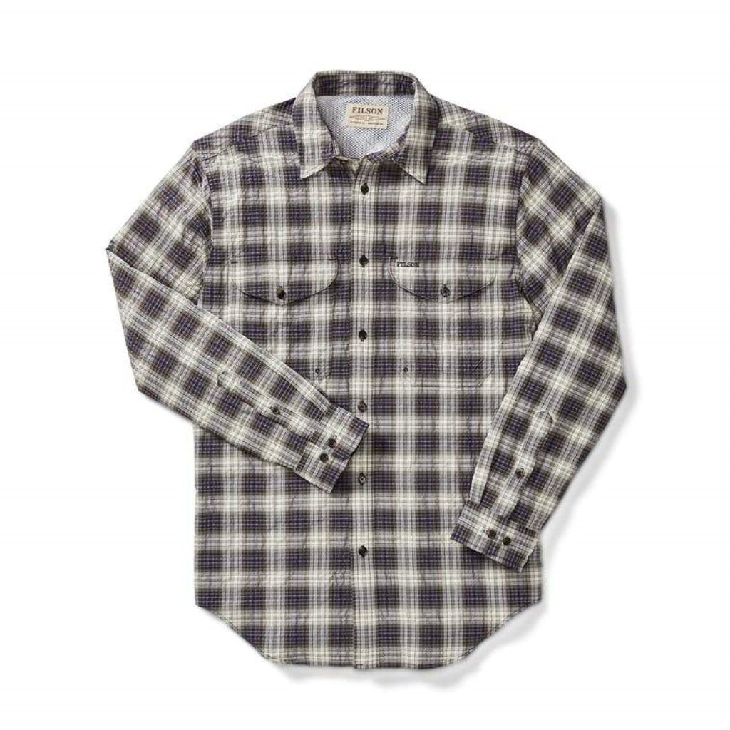 Dark Brown Filson Sport Shirt with oyster logo Oyster Bamboo Fly Rods